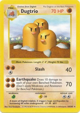 Dugtrio (19/102) [Base Set Shadowless Unlimited] | Tabernacle Games