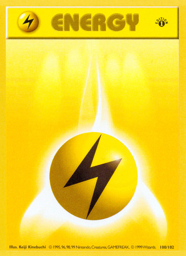 Lightning Energy (100/102) (Shadowless) [Base Set 1st Edition] | Tabernacle Games