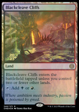 Blackcleave Cliffs [Phyrexia: All Will Be One Prerelease Promos] | Tabernacle Games