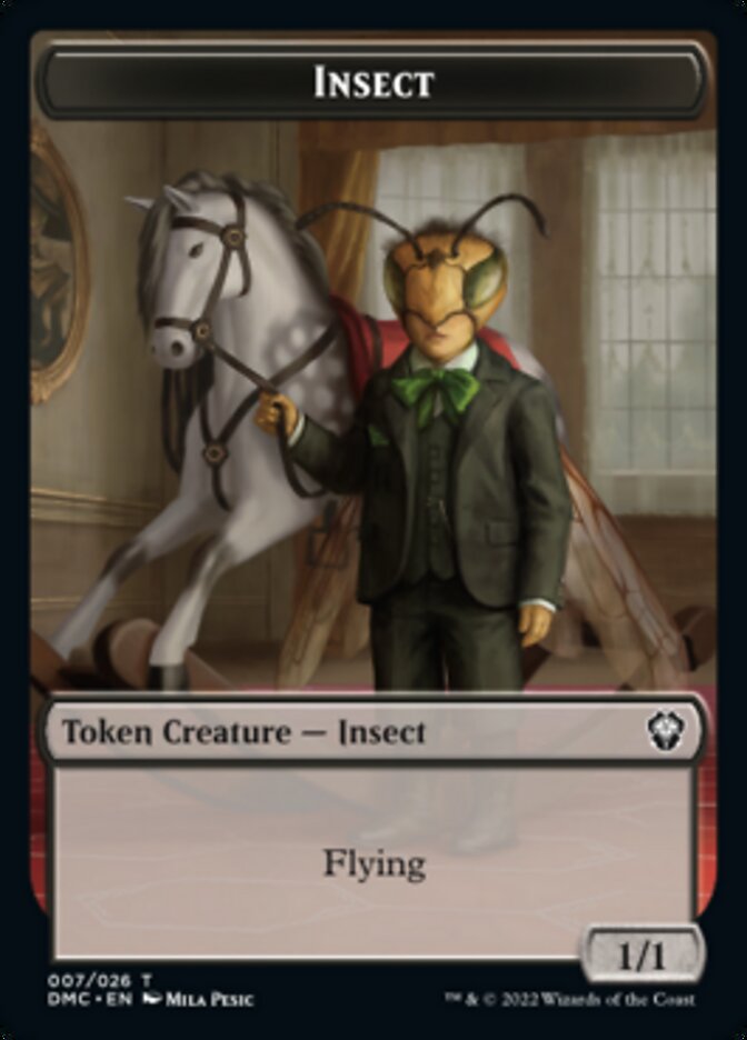 Phyrexian // Insect Double-sided Token [Dominaria United Tokens] | Tabernacle Games