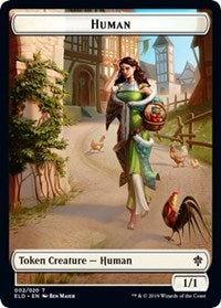 Human // Food (17) Double-sided Token [Throne of Eldraine Tokens] | Tabernacle Games