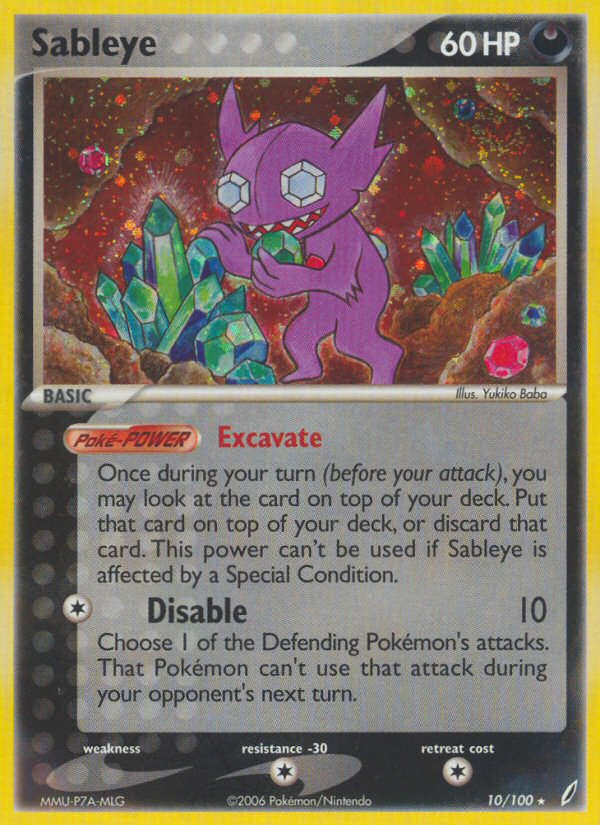 Sableye (10/100) [EX: Crystal Guardians] | Tabernacle Games