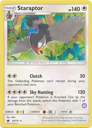 Staraptor (83/111) (Deck Exclusive #22) [Sun & Moon: Trainer Kit - Alolan Sandslash] | Tabernacle Games