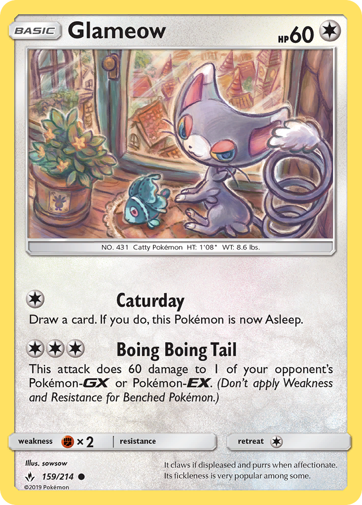 Glameow (159/214) [Sun & Moon: Unbroken Bonds] | Tabernacle Games