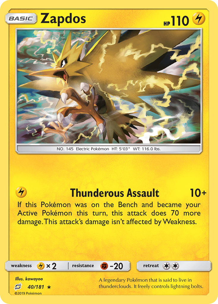 Zapdos (40/181) [Sun & Moon: Team Up] | Tabernacle Games