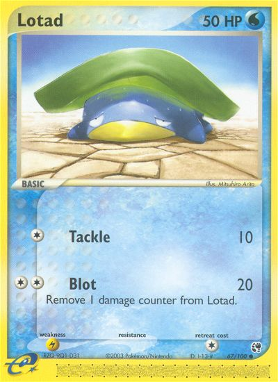 Lotad (67/100) [EX: Sandstorm] | Tabernacle Games