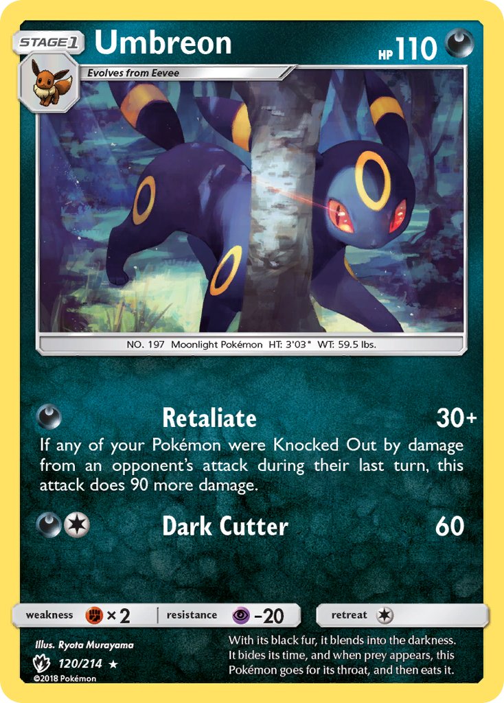 Umbreon (120/214) (Cosmos Holo) (Blister Exclusive) [Sun & Moon: Lost Thunder] | Tabernacle Games