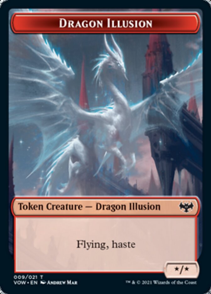 Insect // Dragon Illusion Double-sided Token [Innistrad: Crimson Vow Tokens] | Tabernacle Games