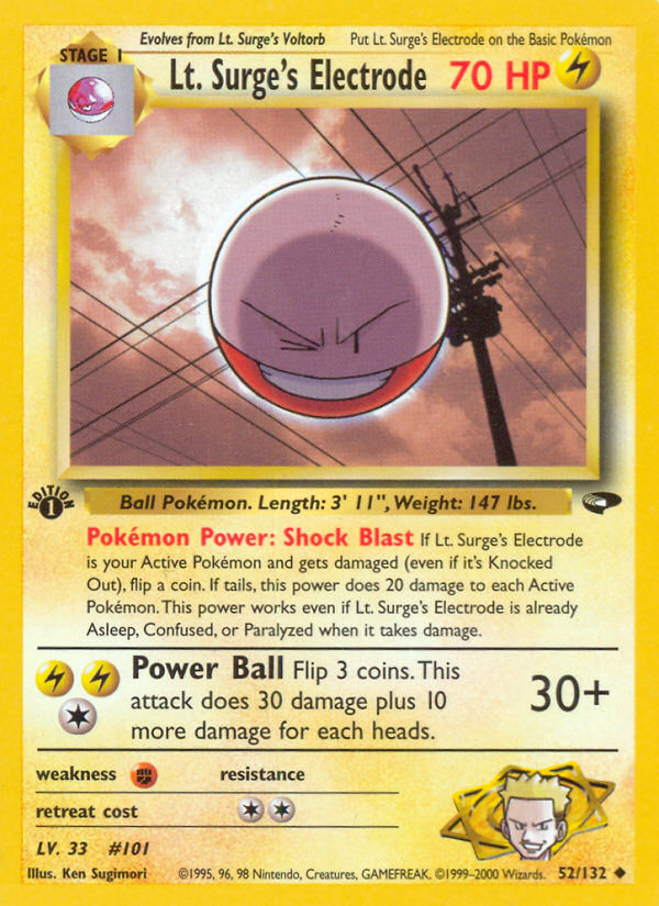 Lt. Surge's Electrode (52/132) [Gym Challenge 1st Edition] | Tabernacle Games