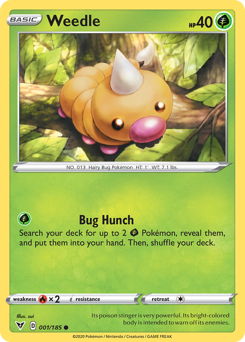 Weedle (001/185) [Sword & Shield: Vivid Voltage] | Tabernacle Games