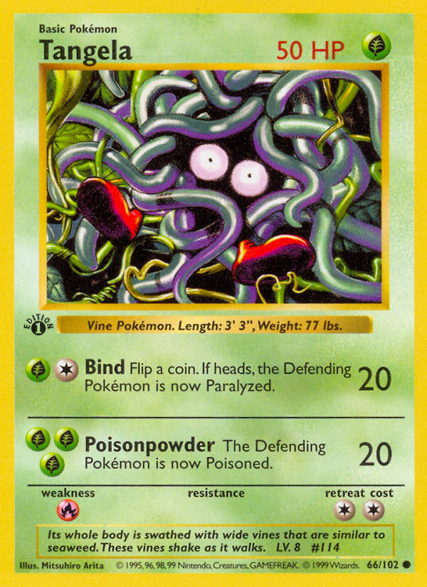 Tangela (66/102) (Shadowless) [Base Set 1st Edition] | Tabernacle Games