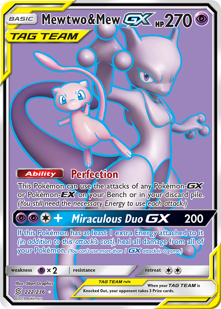 Mewtwo & Mew GX (222/236) [Sun & Moon: Unified Minds] | Tabernacle Games