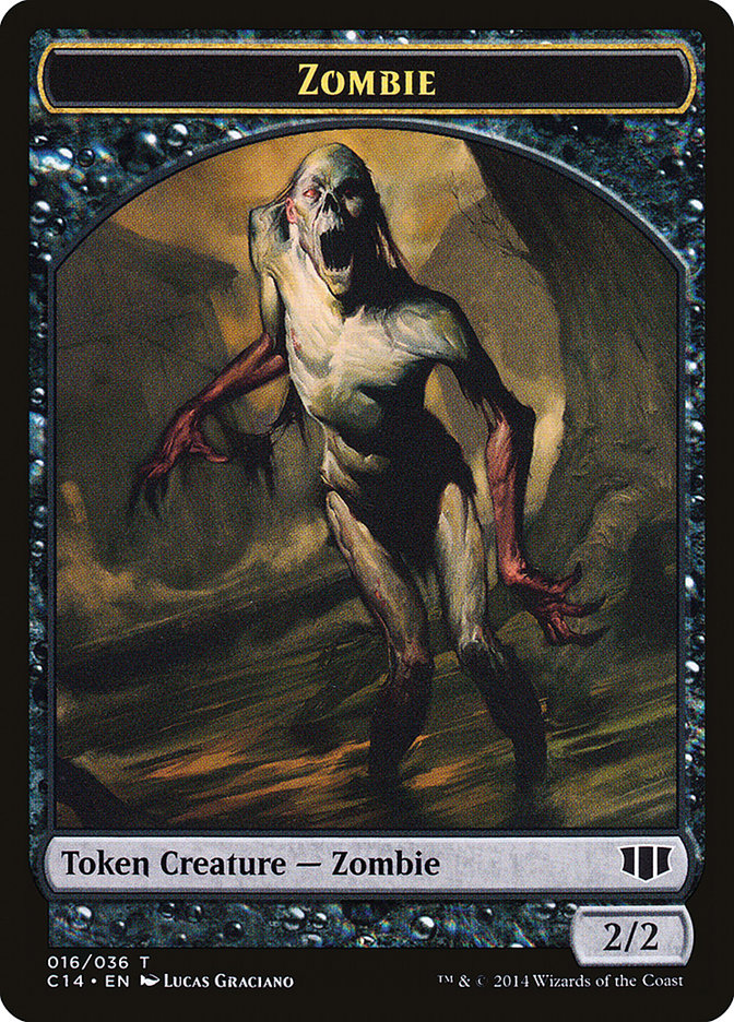 Horror // Zombie (016/036) Double-sided Token [Commander 2014 Tokens] | Tabernacle Games