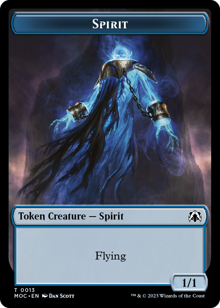 Spirit (9) // Spirit (13) Double-Sided Token [March of the Machine Commander Tokens] | Tabernacle Games