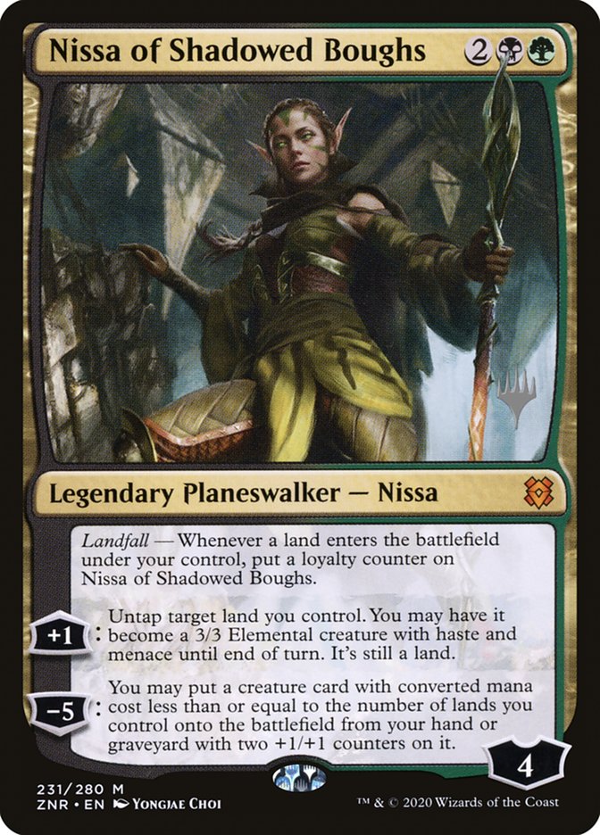 Nissa of Shadowed Boughs (Promo Pack) [Zendikar Rising Promos] | Tabernacle Games