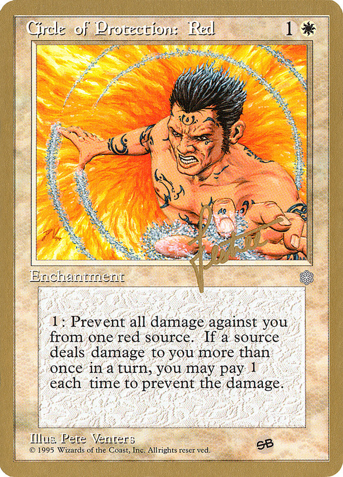 Circle of Protection: Red (Bertrand Lestree) (SB) (ICE) [Pro Tour Collector Set] | Tabernacle Games