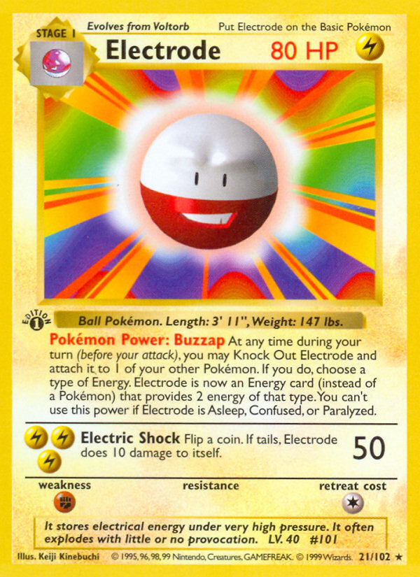 Electrode (21/102) (Shadowless) [Base Set 1st Edition] | Tabernacle Games