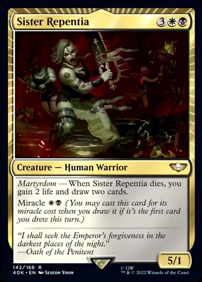Sister Repentia (Surge Foil) [Universes Beyond: Warhammer 40,000] | Tabernacle Games