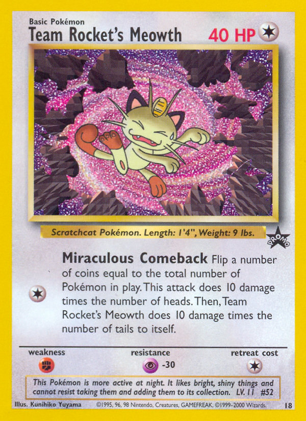 Team Rocket's Meowth (18) [Wizards of the Coast: Black Star Promos] | Tabernacle Games