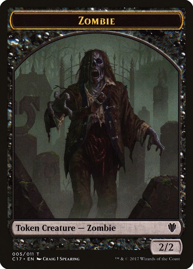 Vampire // Zombie Double-sided Token [Commander 2017 Tokens] | Tabernacle Games