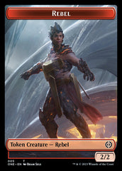 Rebel // Phyrexian Germ Double-Sided Token [Phyrexia: All Will Be One Commander Tokens] | Tabernacle Games