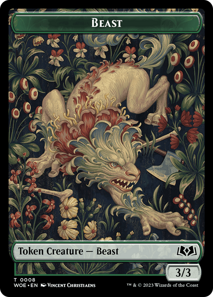 Beast // Food (0013) Double-Sided Token [Wilds of Eldraine Tokens] | Tabernacle Games