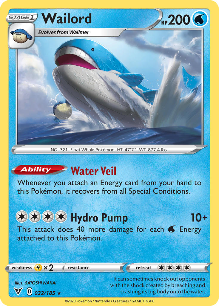 Wailord (032/185) [Sword & Shield: Vivid Voltage] | Tabernacle Games