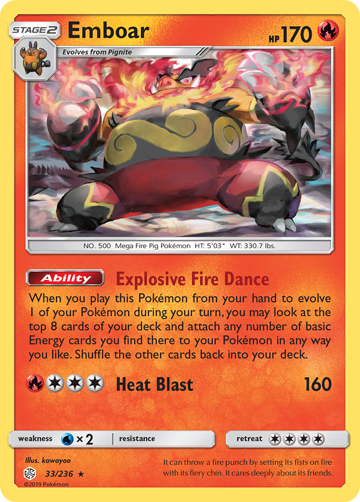 Emboar (33/236) [Sun & Moon: Cosmic Eclipse] | Tabernacle Games