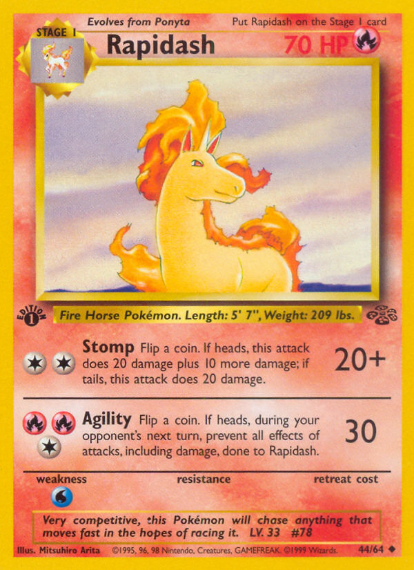 Rapidash (44/64) [Jungle 1st Edition] | Tabernacle Games