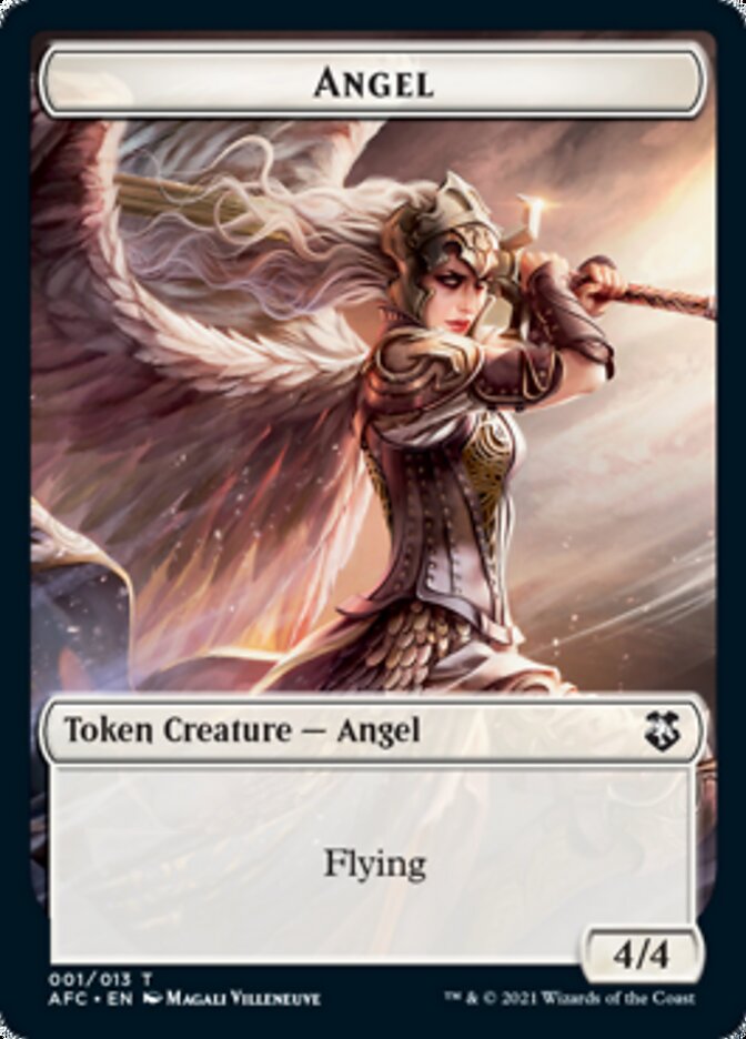 Angel // Saproling Double-sided Token [Dungeons & Dragons: Adventures in the Forgotten Realms Commander Tokens] | Tabernacle Games
