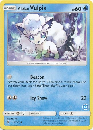 Alolan Vulpix (21/145) (Deck Exclusive #14) [Sun & Moon: Trainer Kit - Alolan Ninetales] | Tabernacle Games