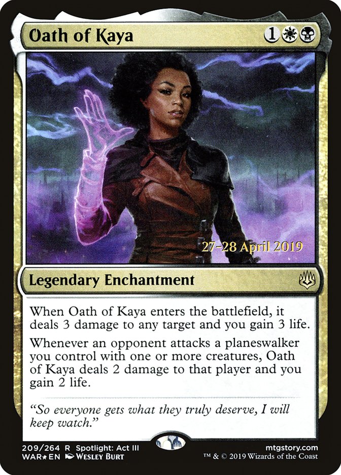 Oath of Kaya  [War of the Spark Prerelease Promos] | Tabernacle Games