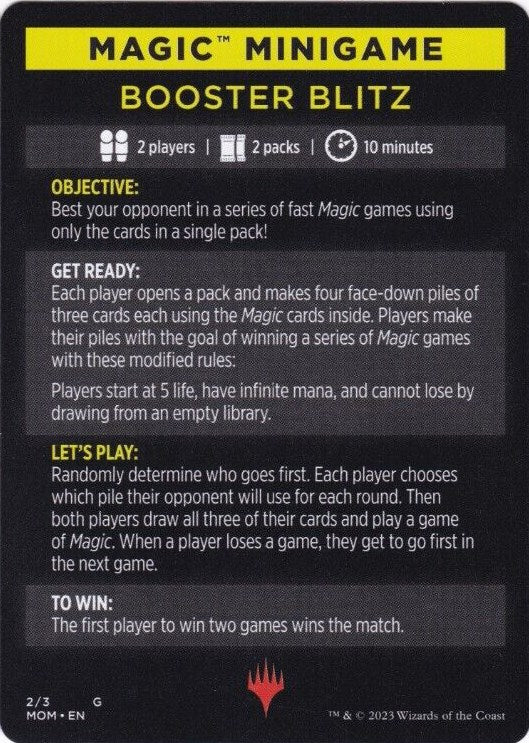 Booster Blitz (Magic Minigame) [March of the Machine Minigame] | Tabernacle Games