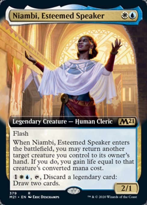 Niambi, Esteemed Speaker (Extended Art) [Core Set 2021] | Tabernacle Games