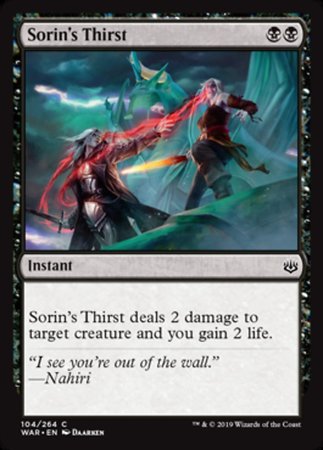 Sorin's Thirst [War of the Spark] | Tabernacle Games