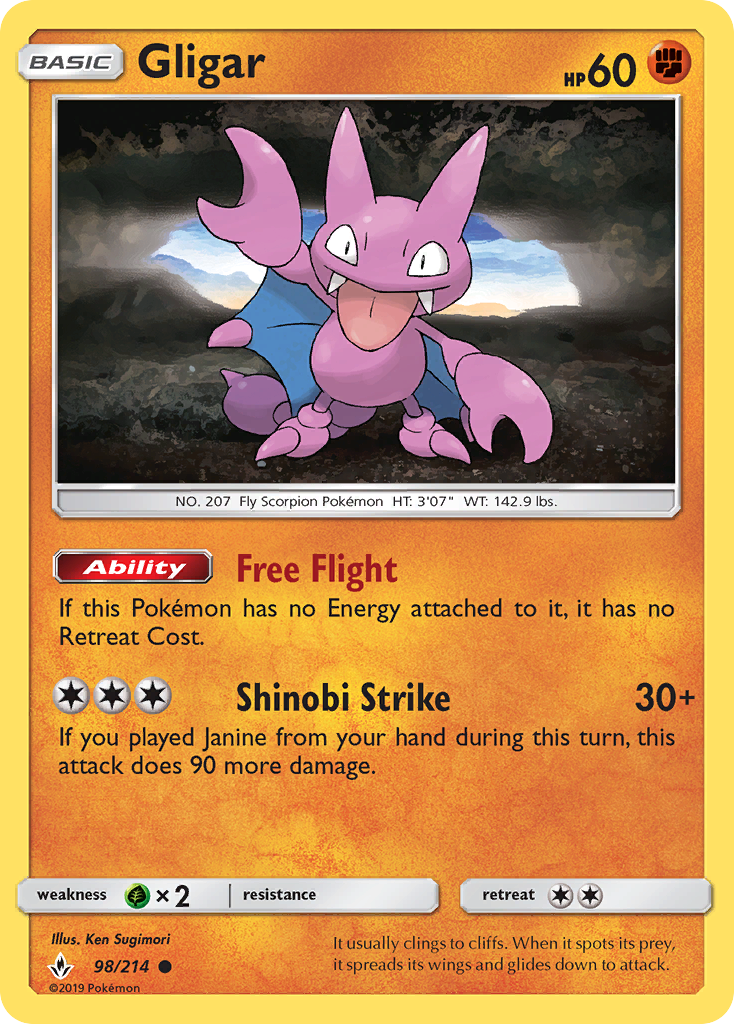 Gligar (98/214) [Sun & Moon: Unbroken Bonds] | Tabernacle Games