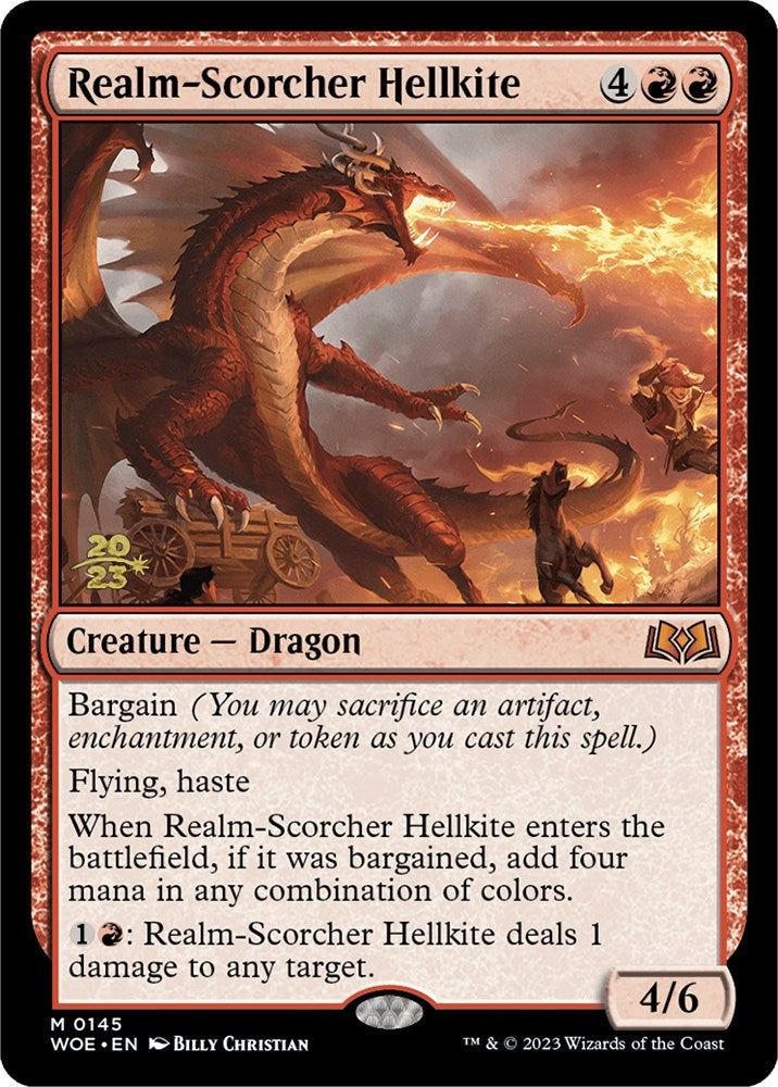 Realm-Scorcher Hellkite [Wilds of Eldraine Prerelease Promos] | Tabernacle Games