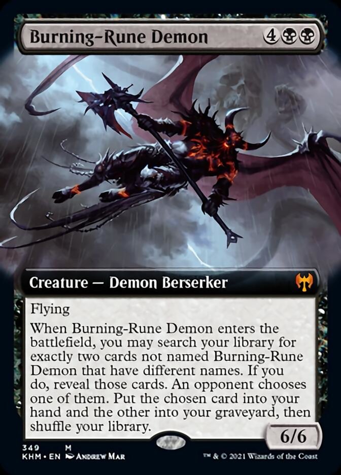 Burning-Rune Demon (Extended Art) [Kaldheim] | Tabernacle Games