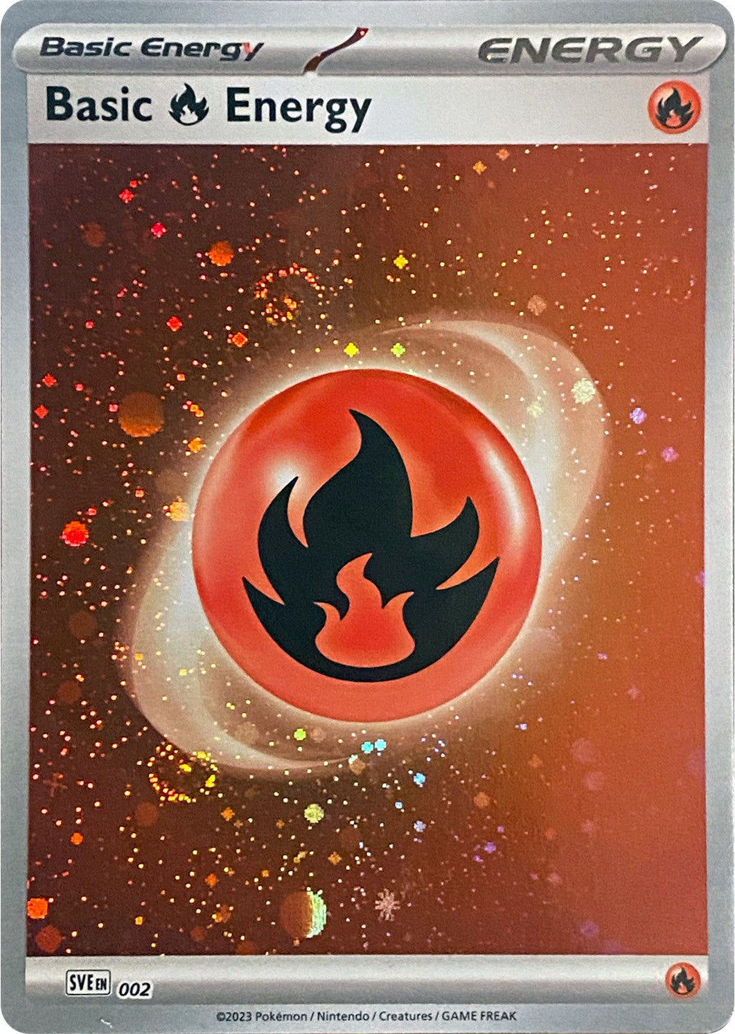 Basic Fire Energy (002) (Cosmos Holo) [Scarlet & Violet: Base Set] | Tabernacle Games