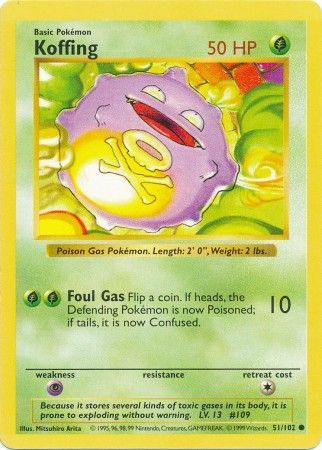 Koffing (51/102) [Base Set Shadowless Unlimited] | Tabernacle Games