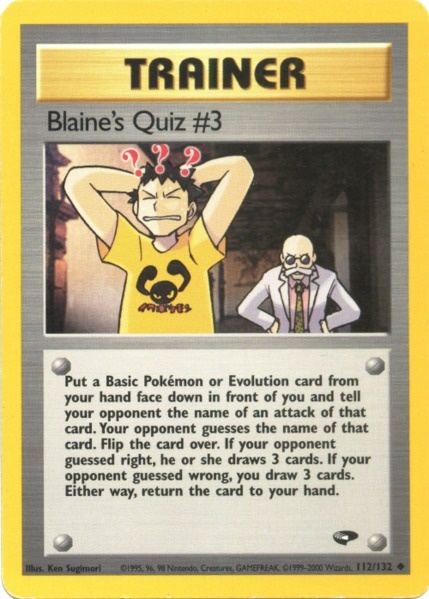 Blaine's Quiz #3 (112/132) [Gym Challenge Unlimited] | Tabernacle Games