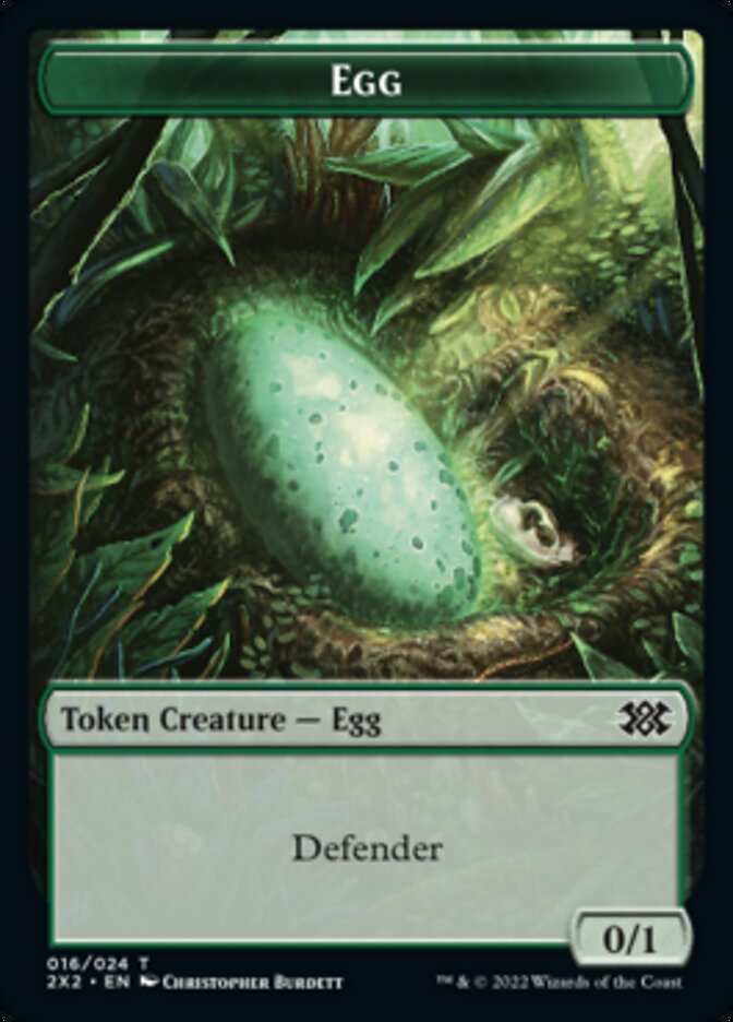 Egg // Knight Double-sided Token [Double Masters 2022 Tokens] | Tabernacle Games