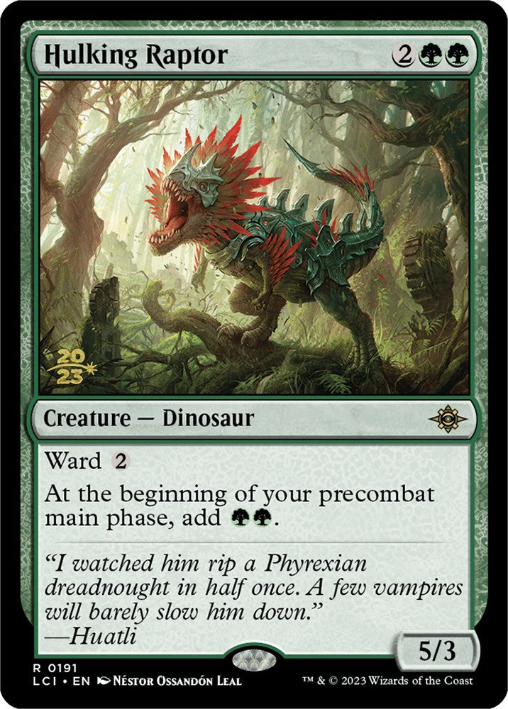 Hulking Raptor [The Lost Caverns of Ixalan Prerelease Cards] | Tabernacle Games