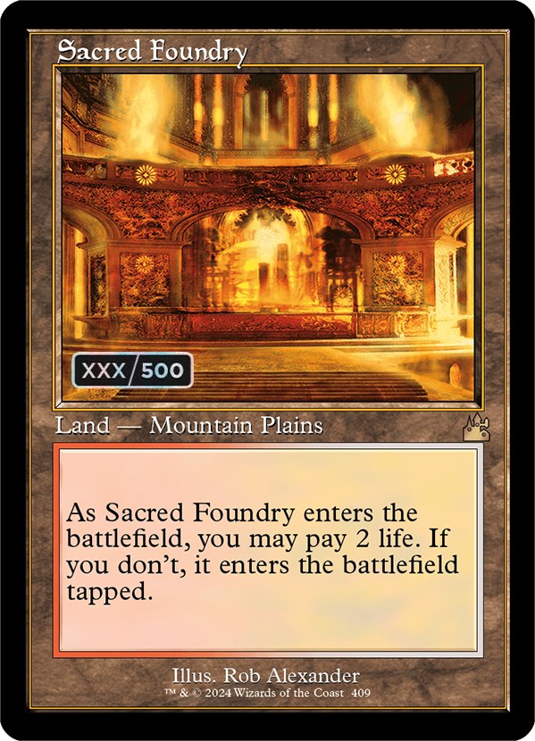 Sacred Foundry (Retro) (Serialized) [Ravnica Remastered] | Tabernacle Games