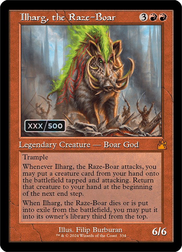 Ilharg, the Raze-Boar (Retro) (Serialized) [Ravnica Remastered] | Tabernacle Games