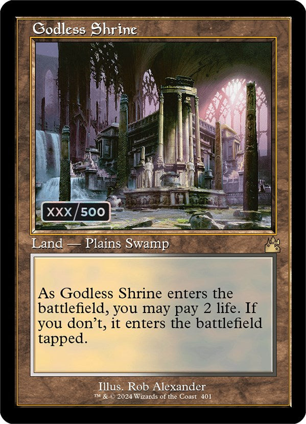 Godless Shrine (Retro) (Serialized) [Ravnica Remastered] | Tabernacle Games