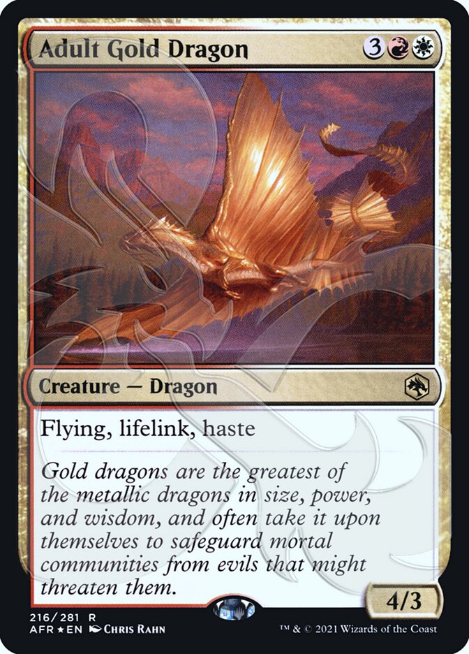 Adult Gold Dragon (Ampersand Promo) [Dungeons & Dragons: Adventures in the Forgotten Realms Promos] | Tabernacle Games