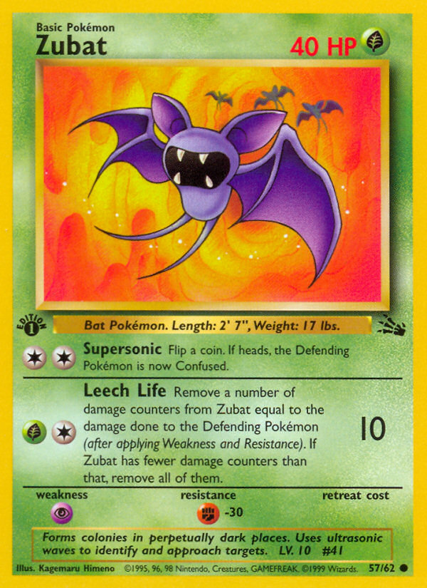 Zubat (57/62) [Fossil 1st Edition] | Tabernacle Games