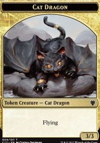 Cat Dragon (009) // Dragon (006) Double-sided Token [Commander 2017 Tokens] | Tabernacle Games