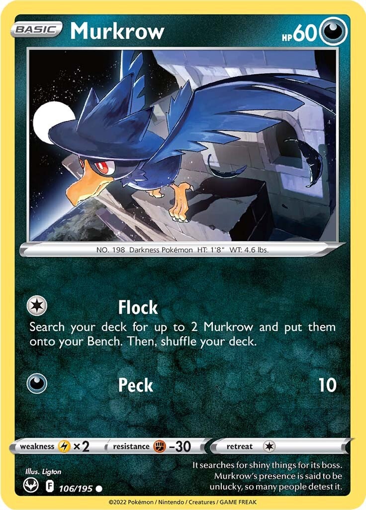 Murkrow (106/195) [Sword & Shield: Silver Tempest] | Tabernacle Games